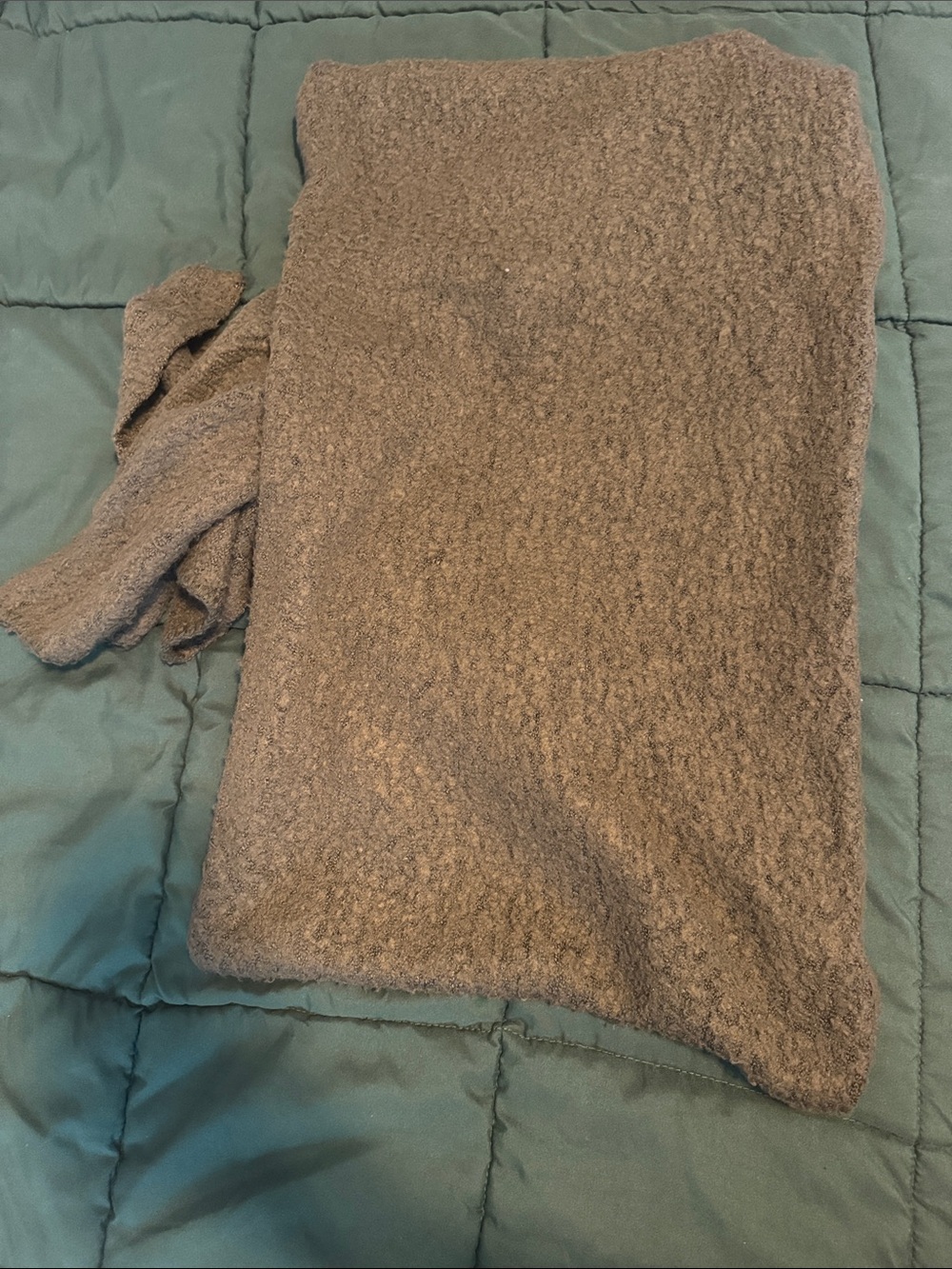 Cozy Textured Brown Knit Scarf